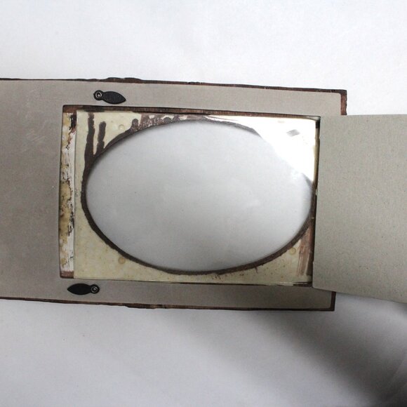 Oval Glass Standup Country Cowboy Riding Roping Theme Picture Frame - Picture 10 of 12